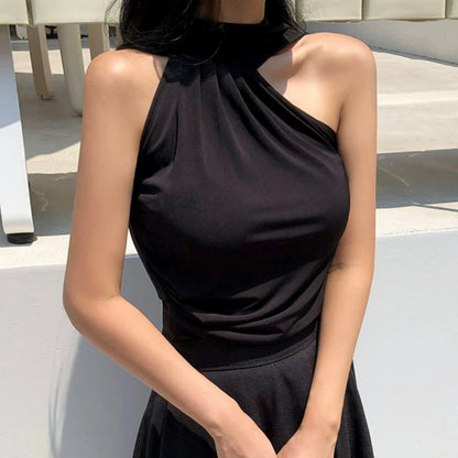 Irina - Top Sans Manches Col Montant
